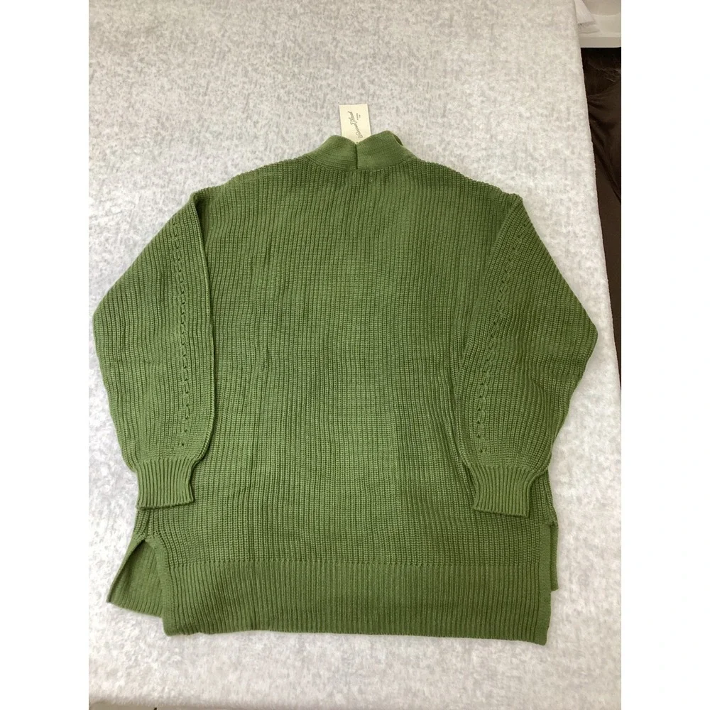 Universal Thread Green Cotton Shaker Stitch Open Front Cardigan Sweater Small!,
